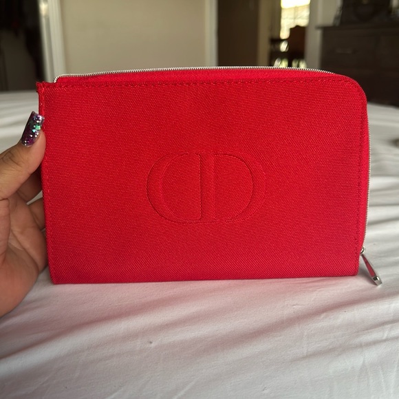 Dior Bags New Dior Cosmetic Pouch Cosmetic Bagmakeup Bag Red With Zipper Brand New Poshmark